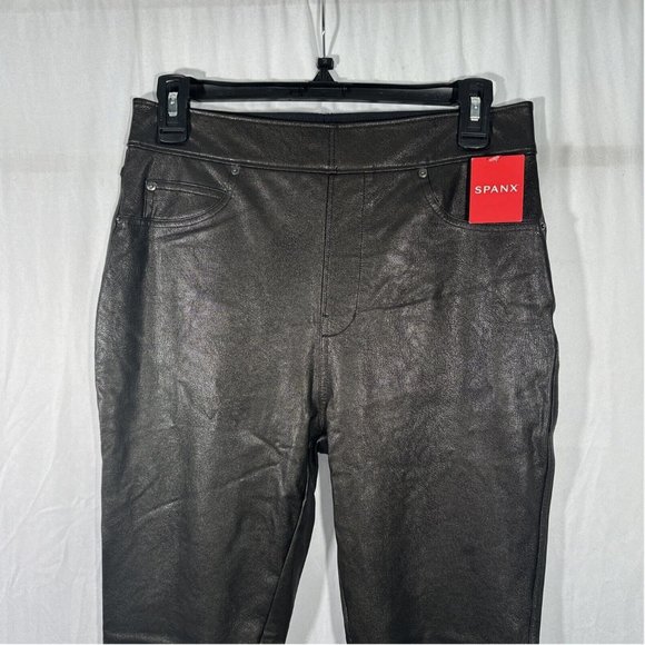 NWT $148‎ Spanx [ Medium ] Faux Leather-Like Ankle Skinny Pants in Black  _ - Picture 4 of 14